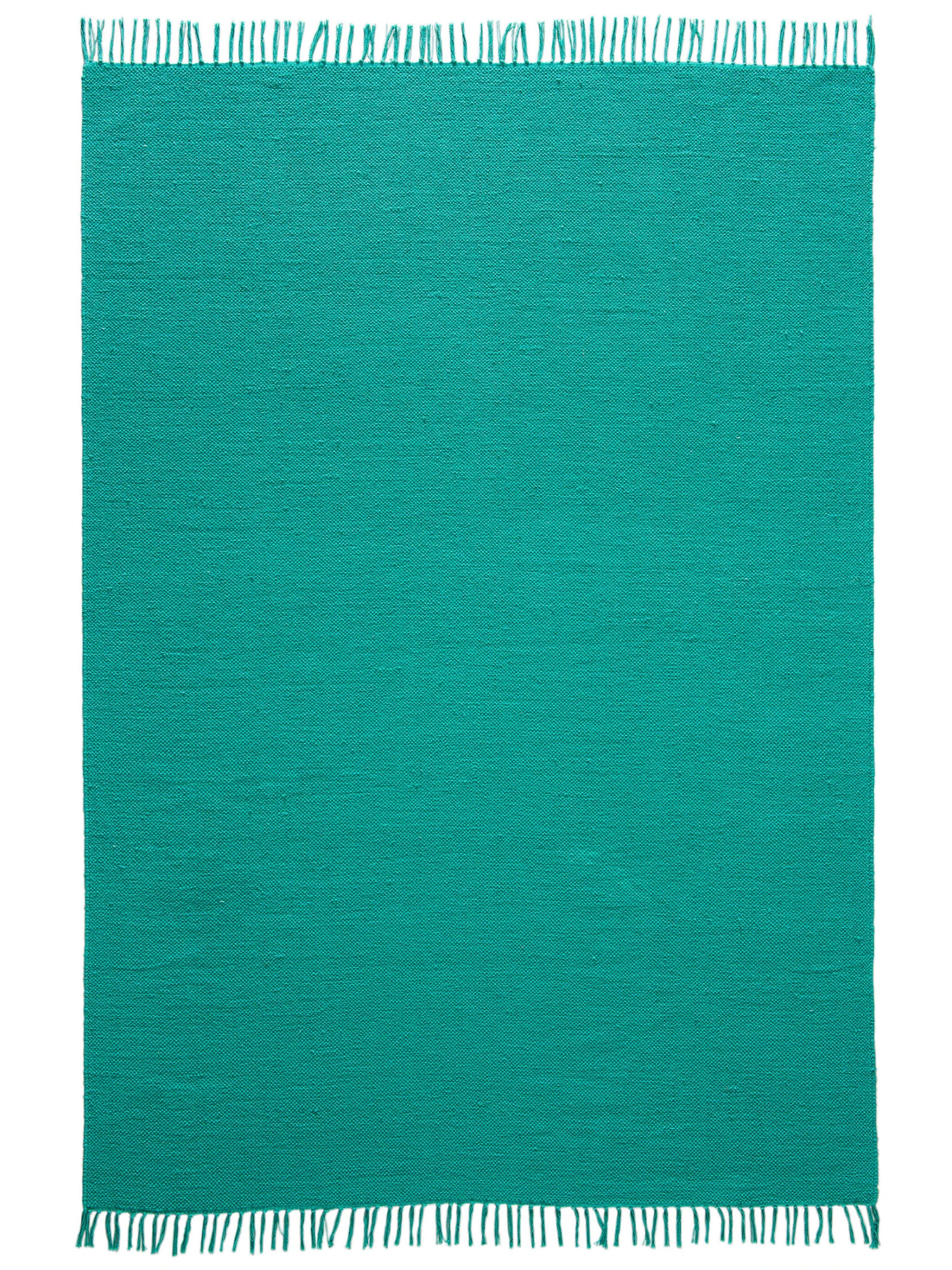 Baumwoll-Teppich, Petrol Baumwoll-Teppich, Petrol -Einrichtungsgegenstände Geschäft Summerweave Handwebteppich tuerkis petrol 170x240 pla