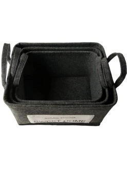 Korb, Dunkelgrau -Einrichtungsgegenstände Geschäft SweetHome Korb Dunkelgrau Set innen per