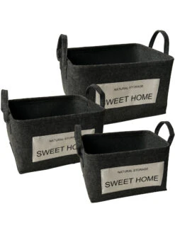 Korb, Dunkelgrau -Einrichtungsgegenstände Geschäft SweetHome Korb Dunkelgrau Set per2