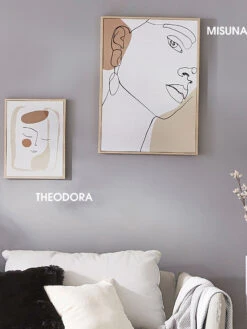 Leinwand-Druck-handbemalt, Beige/Weiss -Einrichtungsgegenstände Geschäft Theodora Druckgerahmt Beige BeigeWeiss 30x40 mil3