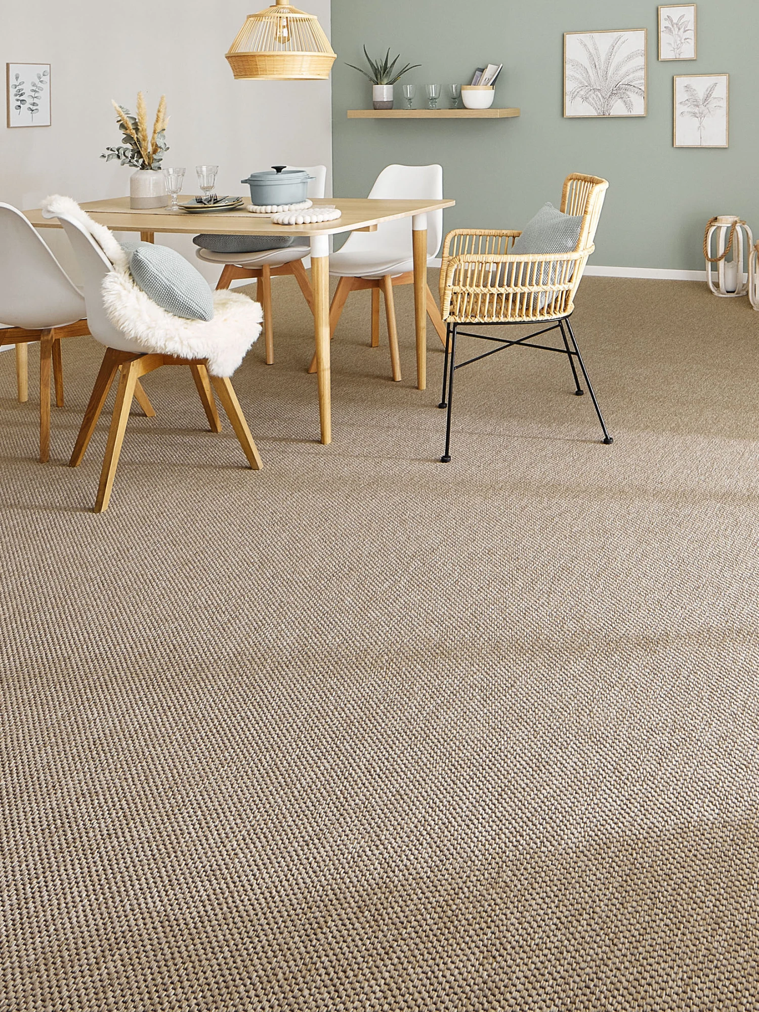 Flachgewebe-Teppichboden, Kiesel 12 Flachgewebe-Teppichboden, Kiesel 12 -Einrichtungsgegenstände Geschäft Tromsoe Teppichboden Beige Kiesel12 mil4