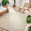 Woll-Teppich, Light Beige 1 Woll-Teppich, Light Beige -Einrichtungsgegenstände Geschäft Vennesund HandwebTeppich Creme Hellbeige 170x230 mil